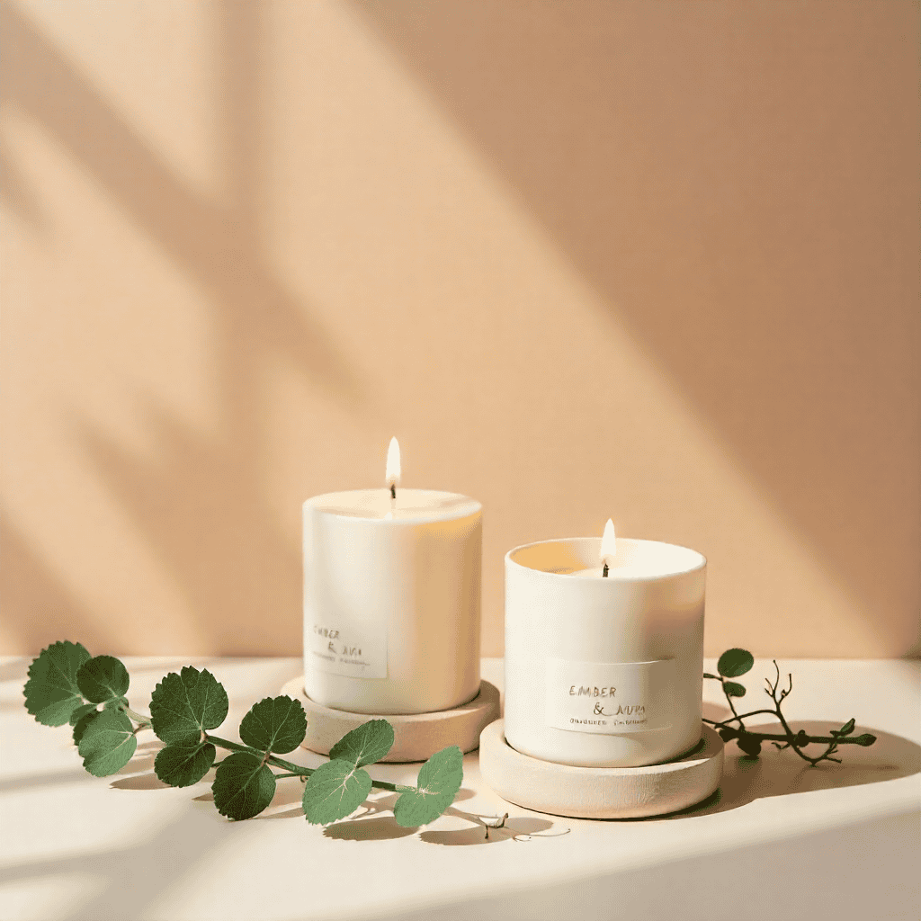 Gift-wrapped candle subscription box